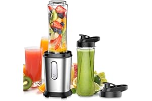 Batidora de Vaso Individual, 500W Portátil Batidora Smoothie, Licuadora Mini, Smoothie Maker, Procesador de alimentos Profesi