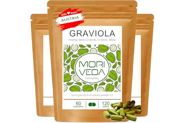 MoriVeda® - Graviola pressée I Vegan I Extrait de fruit I 3x 120 tab