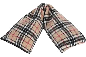 TEXTILES101 Microwavable Unscented Wheat Bags, Printed Fleece Microwave Heat Pack for Back, Neck, Joints and Shoulder Pain Relief 44cmx13cm (Beige, Black Check)