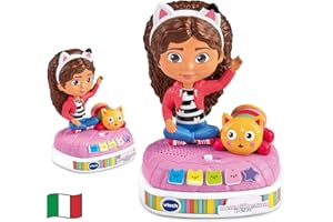 VTech Racconta Storie Luminoso di Gabby, Giocattolo Interattivo Raccontastorie con Suoni, Cuscigatta Utilizzabile come Luce Notturna, 4 Bottoni Interattivi, Lingua Italiana, Batterie Incluse, 3-7 Anni
