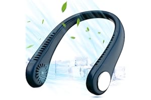 ITHKY Neck Fan, Portable Neck Fan Hands Free Bladeless Mini Fan with 360°Cooling Airflow, USB Rechargeable Personal Neck Fan Quiet Wearable Personal Fan with 3 Wind Speed for Sports Outdoor Indoor(Blue)