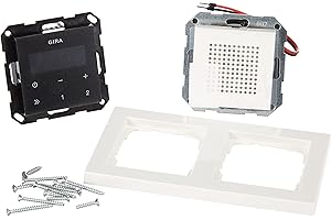 Gira 049572 Unterputz Radio RDS mit E2 Rahmen Gira E2, weiß / schwarz