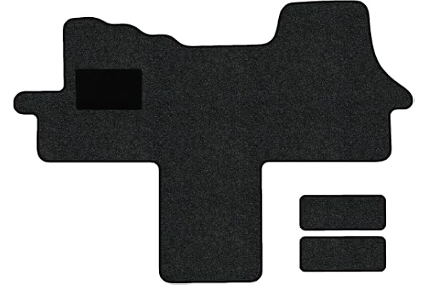 Tapis de Voiture Compatible avec Fiat Ducato Type 250 Alle Sitzvarianten (Construction 2006 - Actuelle), Hit Anthracite | 1 PCE + 2 Tapis de Marche | Contour Gris