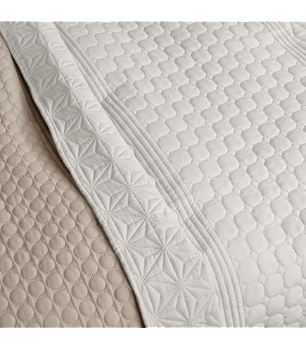 Couvre-lit Santorini 220x240 Cm - 100% Coton Gaufré Certifié Öko-Tex | Jeté Canapé Et Lit Extra Large