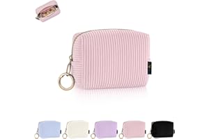 Mini Tasche Kleine Kosmetiktasche Schminktasche Damen Make up Tasche Reise Zubehör Verdickter Cord Kulturtasche mit Reißverschluss Kulturbetuel Organizer Geschenk Beste Freundin 11*5,5*8,5cm(Rosa)
