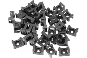 DEARBAG Lot de 200 Attaches de Câbles Noires, à Visser, Adaptées aux Attaches de Câbles de 9 mm, pour Organiser les Câbles et les Fils, Adaptées aux Ateliers de Travail en Salle Informatique de Bureau (4mm)