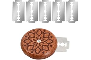 VIOJRLLY Cortador de pan, cuchillo para pan con cuchilla, cortador de masa de madera, cortador de baguette con 1 carcasa y 5 cuchillas, cortador de masa para cortar patrones de masa de pan DIY