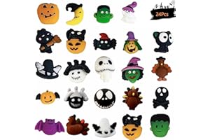 Amyang 24Pcs Mochi Squishy Toys Stress Relief Squishies for Kids - Halloween Party Favors & Treat Bags