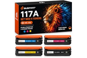 Bubprint 4 toner kompatibla med HP 117A W2070A svart cyan magenta