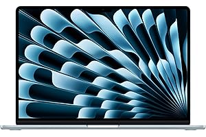 Apple MacBook Air 15 Pouces Ordinateur Portable avec Puce M4 : Conçu pour Apple Intelligence, Écran Liquid Retina de 15,3 Pouces, Mémoire unifiée de 16 Go, Stockage SSD de 256 Go, Touch ID ; Ciel
