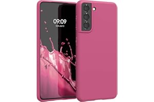 kwmobile Funda para Samsung Galaxy S21 Carcasa - Ultrafina de TPU y Silicona con Bordes elevados anticaídas - Fucsia Mate