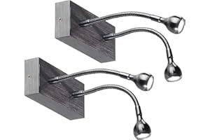 Lunartec LED-Lampen Schwanenhals: 2er-Set LED-Bett- und Lese-Doppel-Leuchten mit Schwanenhals, 2 Watt (Leselampe Bett, Leseleuchte, Wandlampe)