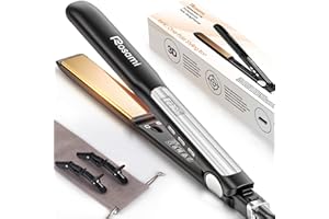 Rosami Piastra per capelli 2 in 1, piastra ionica al titanio per una lucentezza brillante, riscaldamento rapido 20S, display LCD trasparente - perfetta per lisciare, arricciare e ondulare i capelli