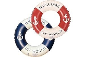 JUNBAOYYDS Anneau de Natation Gonflable Adulte, Anneau de Natation Bouée de Piscine, Bouée Gonflable Rétro Rayée en PVC Bouée Piscine, pour Les Adolescents et Adultes Bouée Gonflable Rétro Rayée