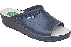 Sanital Light - Mule pour Famme en Cuir pour la Maison - 1351 avec Un Coussinet en Gel sur Le Talon