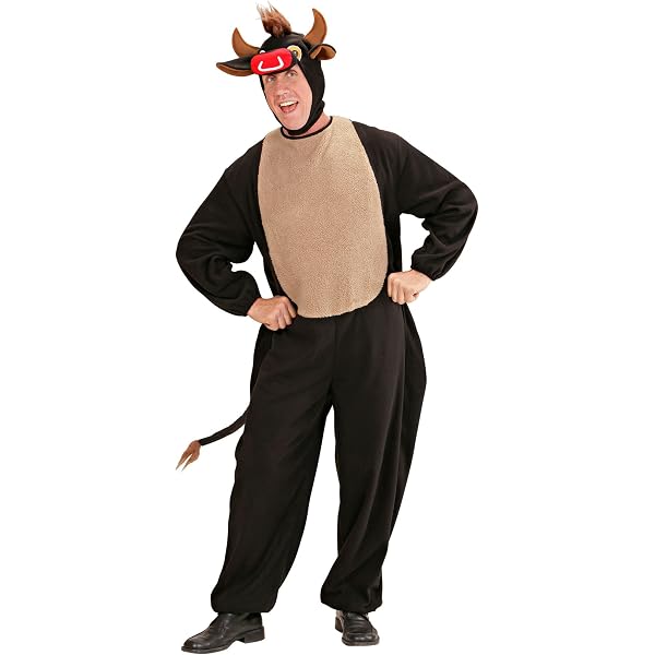 Rubies Disfraz De Toro Unisex Talla Única – Jumpsuit Con Capucha Y Cola, Original Para Carnaval Y Halloween