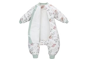 Miracle Baby Sacco nanna con piedini e maniche staccabili Pigiama invernale in cotone imbottito 2,5 tog per ragazzi e ragazze