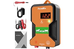 YYYUYONG 15KM Recinzione elettrica per animali,2J Recinto Elettrico con LED Display per Galline Pecore maiali Volpi Mucche,Elettrificatore per azienda agricola pascolo giardino (Arancione)