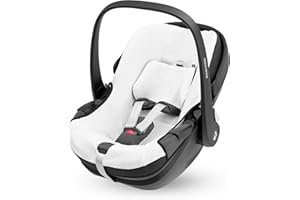 Maxi-Cosi Rivestimento Seggiolino, Fodera estiva in cotone biologico per Pebble 360, Copriseggiolino auto per bambini, 100% cotone naturale traspirante, lavabile in lavatrice, bianco naturale