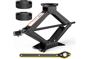 ‎IMAYCC Universelle Wagenheber 2T, 2025 Neues Upgrade Scherenwagenheber mit 2Pcs Wagenheber Gummiauflage Schützt PKW, Tragbarer Car Jack mit Ratschegriff, Auto-Notfallset für SUV MPV Wartung und Reparatu