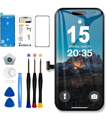 Vetro Posteriore Per IPhone 15 Plus - Cover Di Ricambio Con Kit Attrezzi - Nero, 6.7 Pollici