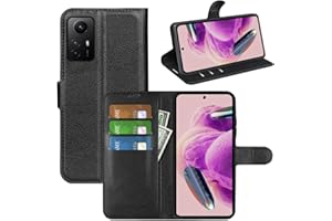 JIUNINE Funda para Xiaomi Redmi Note 12S, Antigolpes Carcasa Libro con Tapa Plegable Cartera en Cuero Flip Case Cover con Cierre Magnético, Tarjetero y Suporte para Xiaomi Redmi Note 12S, Negro