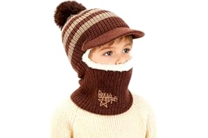 TAGVO Pasamontañas Térmicos de Invierno Niños 1-5 Años, Cortaviento Termico Forro Polar Gorro con Calentador de Cuello, Multifuncional Balaclava Máscara de Esquí para Niños Niñas