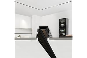 SCON 4-Wires Recessed Magnetic Track, Anodised Aluminum, Dimmable Support, Flush Mounted for LED Light Head, for Living Room/Kitchen/Office/Store (50cm, No Driver, Black)