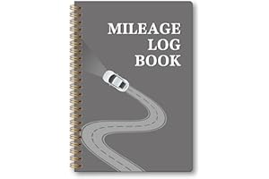 KAICN Mileage Log Book - Vehicle Mileage Log Track Odometer for Business Driving or Rideshare Driving Car Tracker for Taxes Vehicle Expense(Grey)