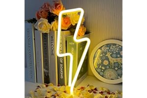 UExnkj-Y Enseigne Lumineuse Lightning Néon - Décor LED USB & Batterie - Lumière de Nuit pour Chambre à Coucher et Salle de Jeux