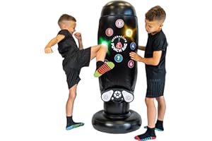 RAINBOW COLOURS Music Boxing Machine UK Boys Toys - Inflatable Punching Bag for Kids Toys for Christmas; Kids Punch Bag Interactive Music Boxing Machine UK for All Ability Levels