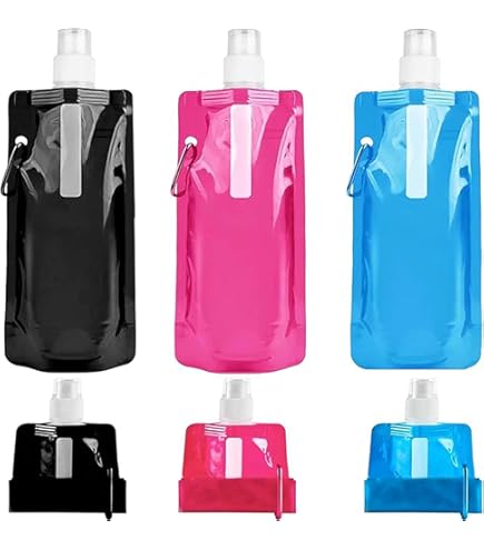 Opvouwbare waterflessen, 500 ml, opvouwbaar, herbruikbaar