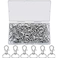 50 Pcs Swivel Clasps Clips, Key Chain Hooks with D Ring, Lobster Clasps Swivel Trigger Snap Hooks, Swivel Snap D Ring Keychain Hooks, for Lanyard Handbag DIY Craft Puppy Chains Hardware