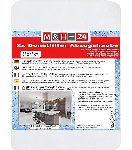 Filtro Universale Per Cappa Aspirante - Confezione Da 2, Tagliabile, Con Indicatore Saturazione