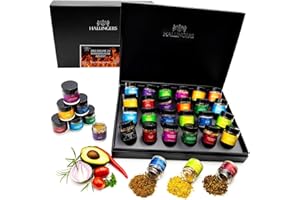 ‎HALLINGERS GENUSS MANUFAKTUR Hallingers BBQ Deluxe 24 Männersache - Gewürz Geschenkset handmade, 24 BBQ-Gewürze aus aller Welt (Set) - Muttertagsgeschenk & Geschenkideen zum Vatertag | Neues Zuhause Glückwünsche Freundschaft Gene