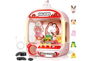 CWLAKON Claw Machines for Kids with Sound Light, Rabbit Toys Sweet Candy Grabber Machine for Girls, Toy Mini Vending Machine Arcade Games with Mini Plush Toys, Christmas Birthday Gifts for Girls Boys