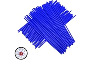 AN XIN 72pcs / Lot Blue Spoke Skins Covers Universal Motocross Dirt Bike MX Enduro off Road Wheel Rim Raggio avvolge Protezioni Skins Covers per Cerchi 19"-21" Yamaha YZ WR DT TC WR Fe