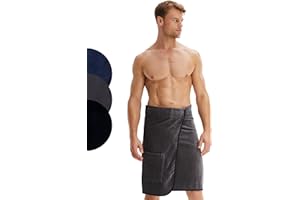 ‎MORGENSTERN Morgenstern Saunakilt Herren mit Klettverschluss 100% Baumwolle Frottee Oeko-TEX® Handtuch 60x146 cm Saunahandtuch mit Tasche Jan Grau