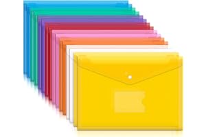 MUTSITAZ Carpetas Archivadoras, 16 Carpetas Plastico A4 con Bolsillo, Archivadores Plásticos para Escuela, Oficina, Hogar y Viajes.