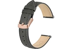 BISONSTRAP Elegantes Correas Reloj de Cuero, Liberación Rápida, Correas para Mujer y Hombre, Compatibles con Lengüetas de Reloj de 12mm 14mm 15mm 16mm 18mm 20mm