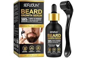 ZLLKOPY Huile à barbe homme,60ML,5% Huile de Romarin Huile Barbe Homme Pousse Rapide,Avec Roller 0,25 mm,Kit Barbe Homme Pousse Soin,Roller Kit Huile de Croissance de Barbe Pour Homme,Cadeau Homme
