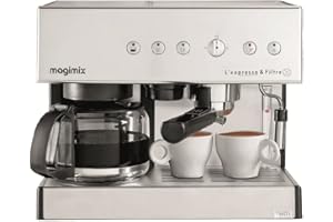Magimix Espresso & Filtre Automatic Independiente - Cafetera (Independiente, Cafetera combinada, 1,8 L, Dosis de café, De café molido, 2010 W, Cromo)