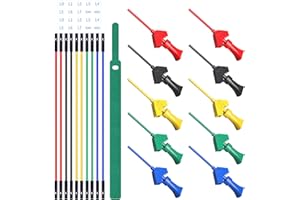 Cleqee - Juego de 10 pinzas de prueba SMD IC para analizador lógico, 5 colores