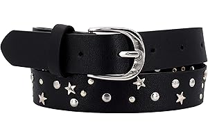 EANAGO Ceinture pour enfant fille (maternelle et primaire, 5-10 ans, tour de hanches 57-72 cm), avec rivets tendance, taille de la ceinture 65 cm