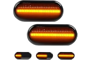 GBULTR Dynamic LED Side Indicator 18 SMD Amber Turn Signal Light with Error Free Canbus for VW, Ford, Seat, Skoda - Compatible with Fiesta, Focus, Golf, Jetta, Passat, Polo, Sharan, Ibiza, Leon, and More