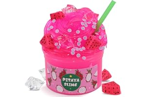 MJUTHY Pitaya Schleim, Clear Slime Kit für Kinder, Glimmer Crunchy Schleim-Partygeschenke für Mädchen Jungen, Sensorisches Schleim Spielzeug, Weihnachts Hallowmas Geschenk Nicht Klebrig Sauber Stressabbau