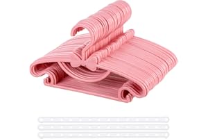HOMEWIT Wieszaki na ubrania dla niemowląt, 40 sztuk, zestaw 40 sztuk ze słodkimi kokardkami, antypoślizgowe wieszaki na ubrania dla dzieci - 29,5 cm, z 3 sztukami, oszczędzające miejsce łańcuchy do garderoby