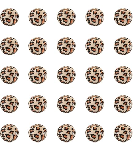 100 Stück Runde Strassperlen Mit Leopardenmuster – 10 Mm Für Schmuckbasteln, Armbänder & Halsketten