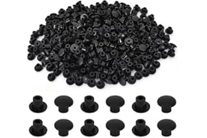 Disnace 500 PCS Tappi Plastica Copriforo 5mm Tappi di Copertura in Plastica, Tappi per Fori Copriforo per Mobili per Possono Nascondere Antiestetici Fori in Cucine, Armadi, Uffici (Nero)
