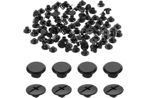 sourcing map 50set M5 x 5mm Chicago Screw Metal Phillips Head Binding Screws Post Nail Rivet Stud Screw Rivets for DIY Leather Belt Bag Craft Bookbinding, Black